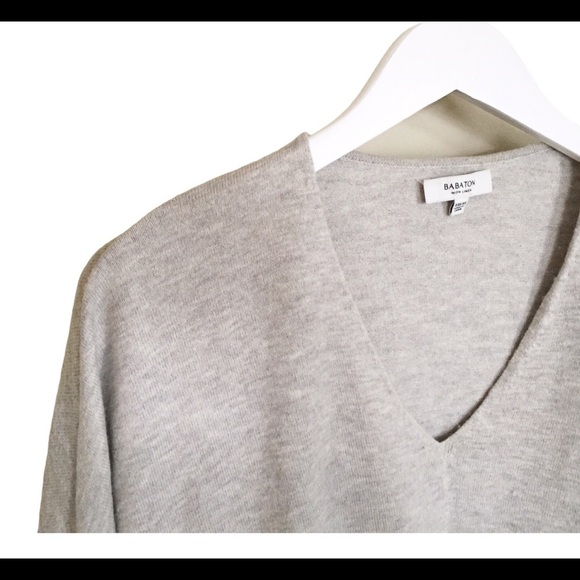ARITZIA BABATON Baylor Sweater With Long Sleeves and V Cut Grey Size XXS-Small - Picture 6 of 12